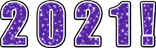 Granatowy błyszczący napis 2021